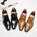Dropshipping Luxury British Style Men Dress Shoes Oxford Leather Men's Monk Strap Shoes Big Size Office Shoes