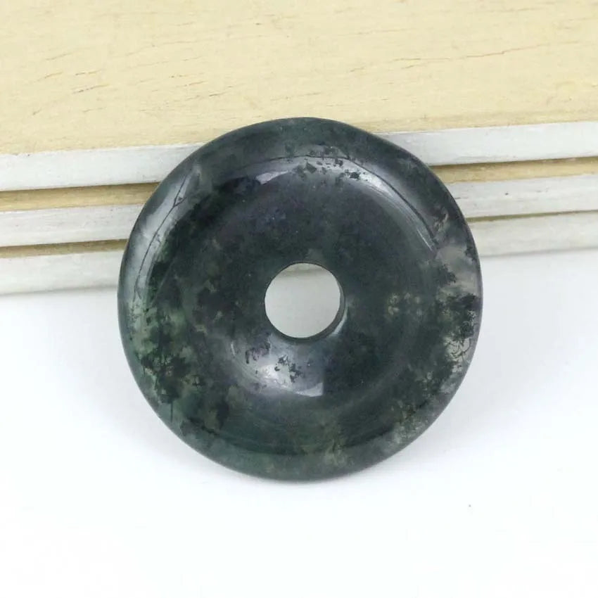 DIY Moss Agate Donut Rainbow Round Donuts Natural Gemstones Stones Donuts Pendants Crystal Healing