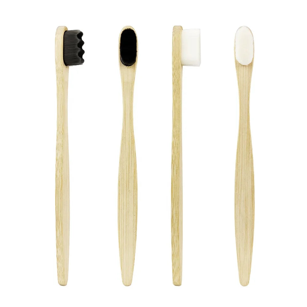 100% Biodegradable Eco-Friendly Bamboo Toothbrush Ultra Soft with 10000 Nano Bristles for Household Use