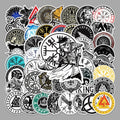 100pcs 5*5cm Viking Totem Stickers Product WJM01 Celts Thor Odin Decal Sticker NORRON Symbol PVC Waterproof Adhesive Sticker