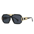 093 Fashion Vintage Dark Black Sunglasses Men Women Chic Fashion Trending Style Sun Glasses Men's Sunglasses 2023