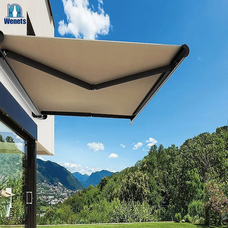 Sun Shades Outdoor Aluminum Alloy Retractable   Full Cassette Awnings Waterproof
