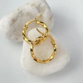 European and American Fashion Personality Stainless Steel 18K Gold Twisted Small Ear Hoop Earrings Women Spot Wholesale