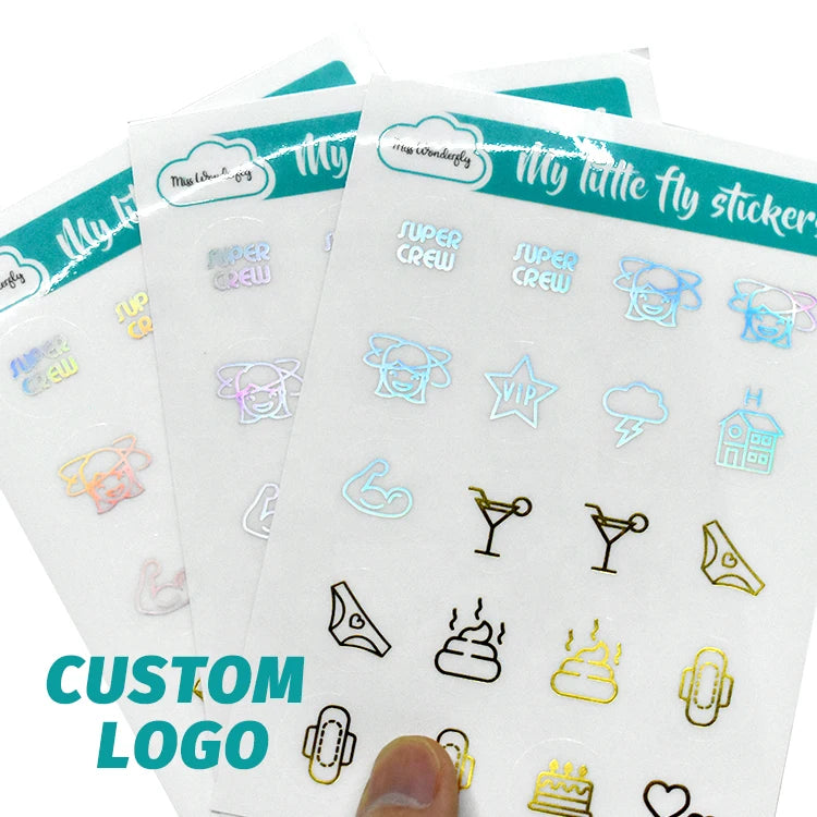 Custom High Quality Planner Journal Award Foil Sticker Sheet Gold Foil Kiss Cut Sticker Sheet