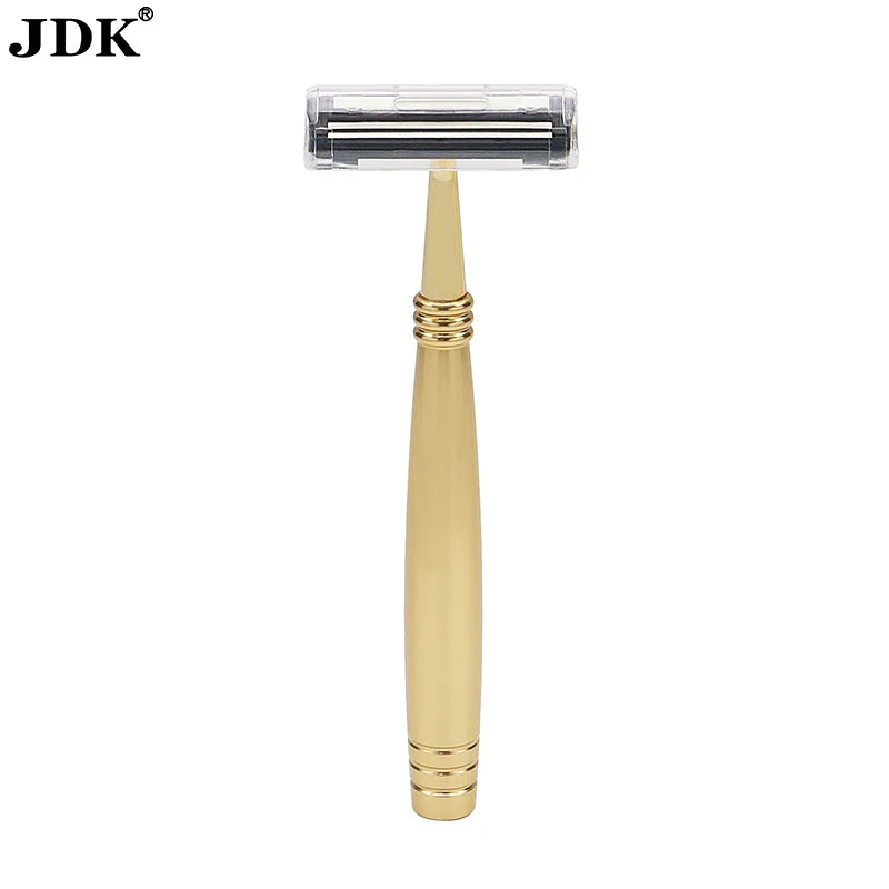 Hotel Premium Golden Razor Metal Handle Shaving Razor Twin Blade Shaver Safety Shaving Razor