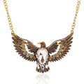 Vintage Eagle Crystal Pendants Necklaces for Women New Fashion Ethnic Style Big Bird Animal Choker Necklace