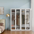 3 Drawer Armoire Metal Wardrobes Clothes Storage Cabinet Changhong Glass Door Modern Bedroom Steel Wardrobe for Apartment