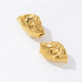 2025 Trendy Hollow Conch Design Stainless Steel Beach Style 18K Plated Stud Earrings