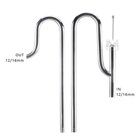 Aquarium 304 Stainless Steel Metal Lily Pipe Inlet Outlet Pipe Tube Oil-film Skimmer Set Eco-Friendly for Desktop/Living Use