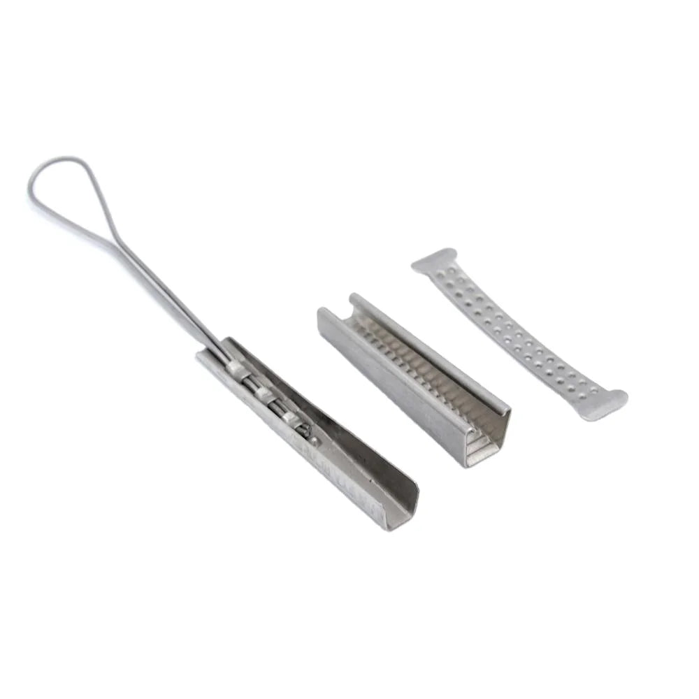 MT-1723 FTTH Accessories Flat Drop Cable Tension Clamp Stainless Steel Clamp Flat Fiber Optic Tension Clamp