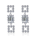 Real D Color High Quality Moissanite Jewelry 1Carat Emerald Cut Moissanite Earrings for Women Engagement Party Fine Jewelry