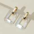 S925 Silver Needle Transparent Acrylic Earrings Metal  Pendant Earrings Fashion Simple Novel Earrings Accessories