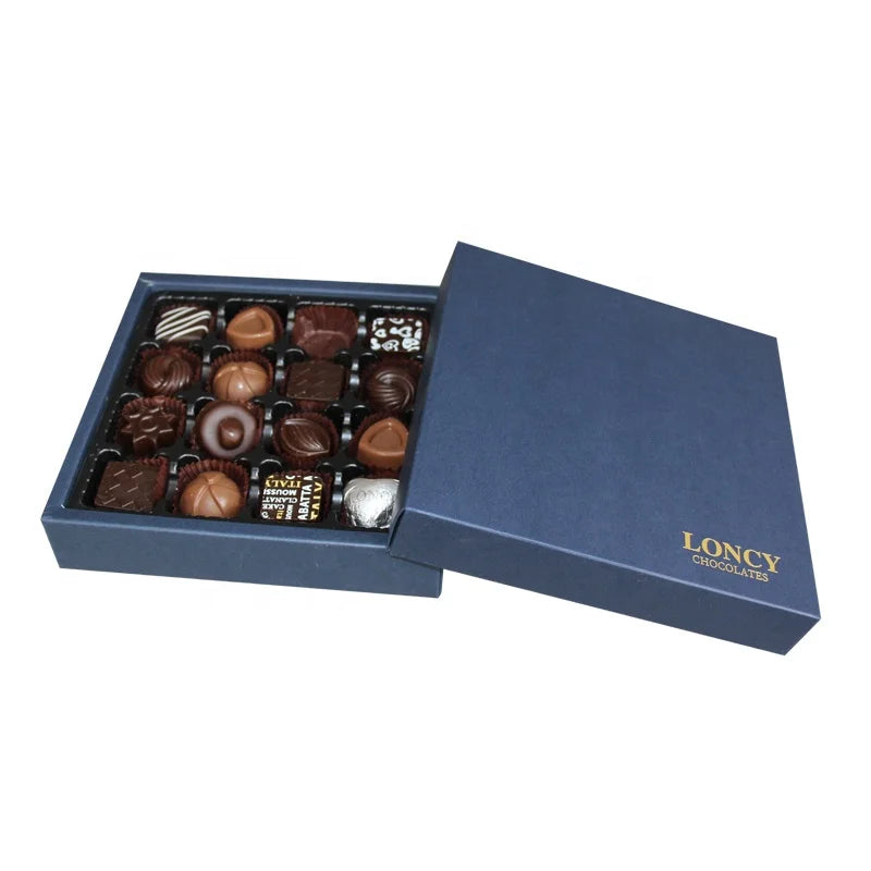 Customize Luxury Gold Foil Stamped Food Grade Wedding Chocolate Paper Box Packaging