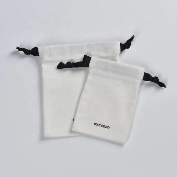 Wholesale Personalized Eco-Friendly Recycled Jewelry Pouch Reusable Drawstring Muslin Bag Colorful Cloth Canvas Custom Cotton