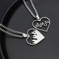 Punk Hip Hop Party Jewelry Minimalist Stainless Steel Flame Heart Pendant Curb Link Chain Necklace for Men Women