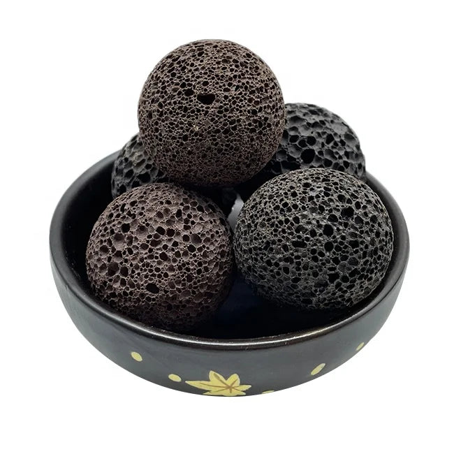 Natural Volcan Lava Rock for Aquariums Basalt Stone Ball Round Shape Volcanic Stones Pumice for Scent Diffuser Aromatherapy