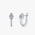 Ailmay Fashion 925 Sterling Silver Water Drop Shape Shining Zircon Ear Buckles Hoop Earrings for Women Party Accessories Jewelry