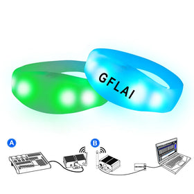 Luminous Glow Custom Party Programmable Flashing Light Up dmx512 Remote Radio Control RFID Wristband Event bracelet leds