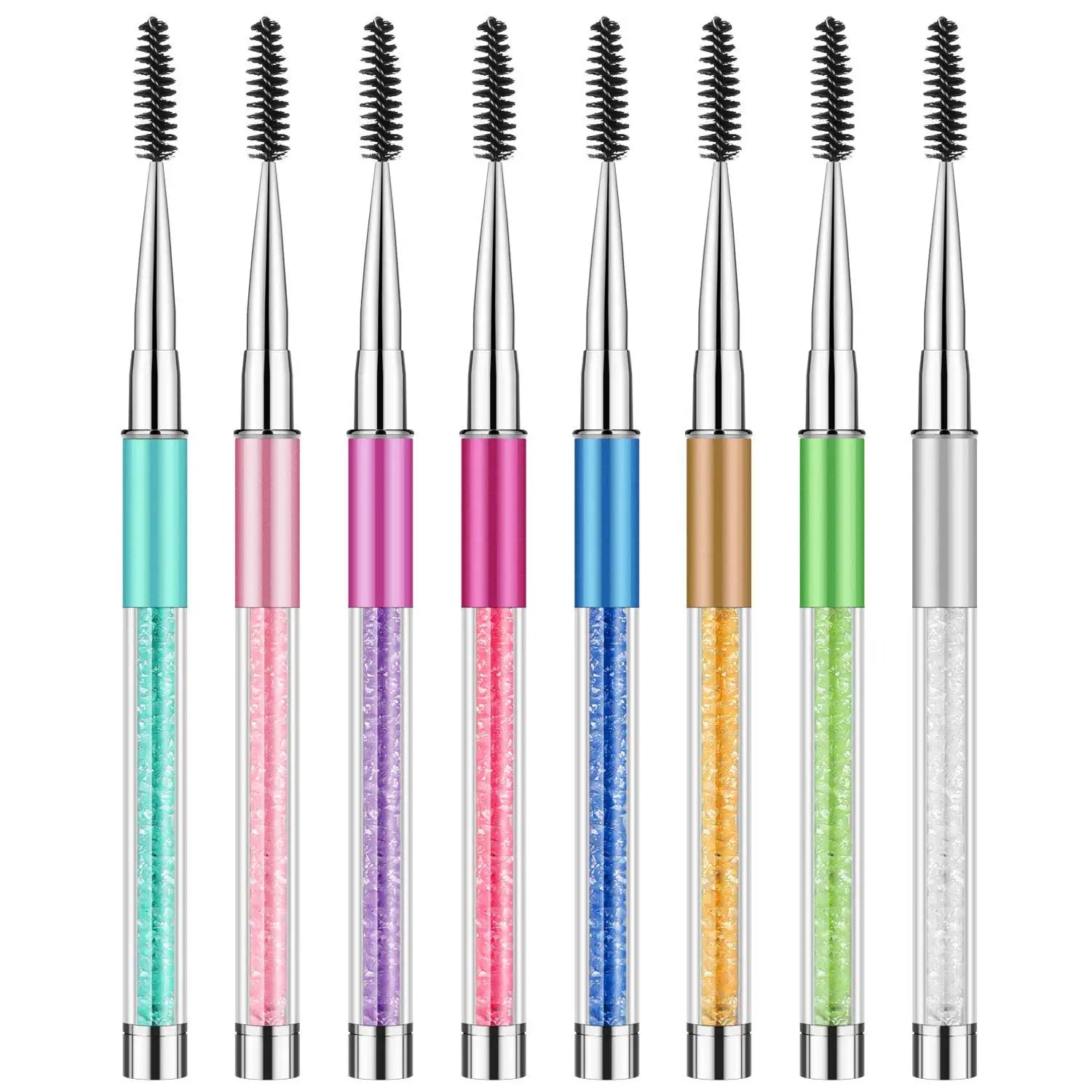 10 Colors High Quality New Style Premium Diamond Colorful Mascara Wand Crystal Eyelash Brush for Eyelash Extension
