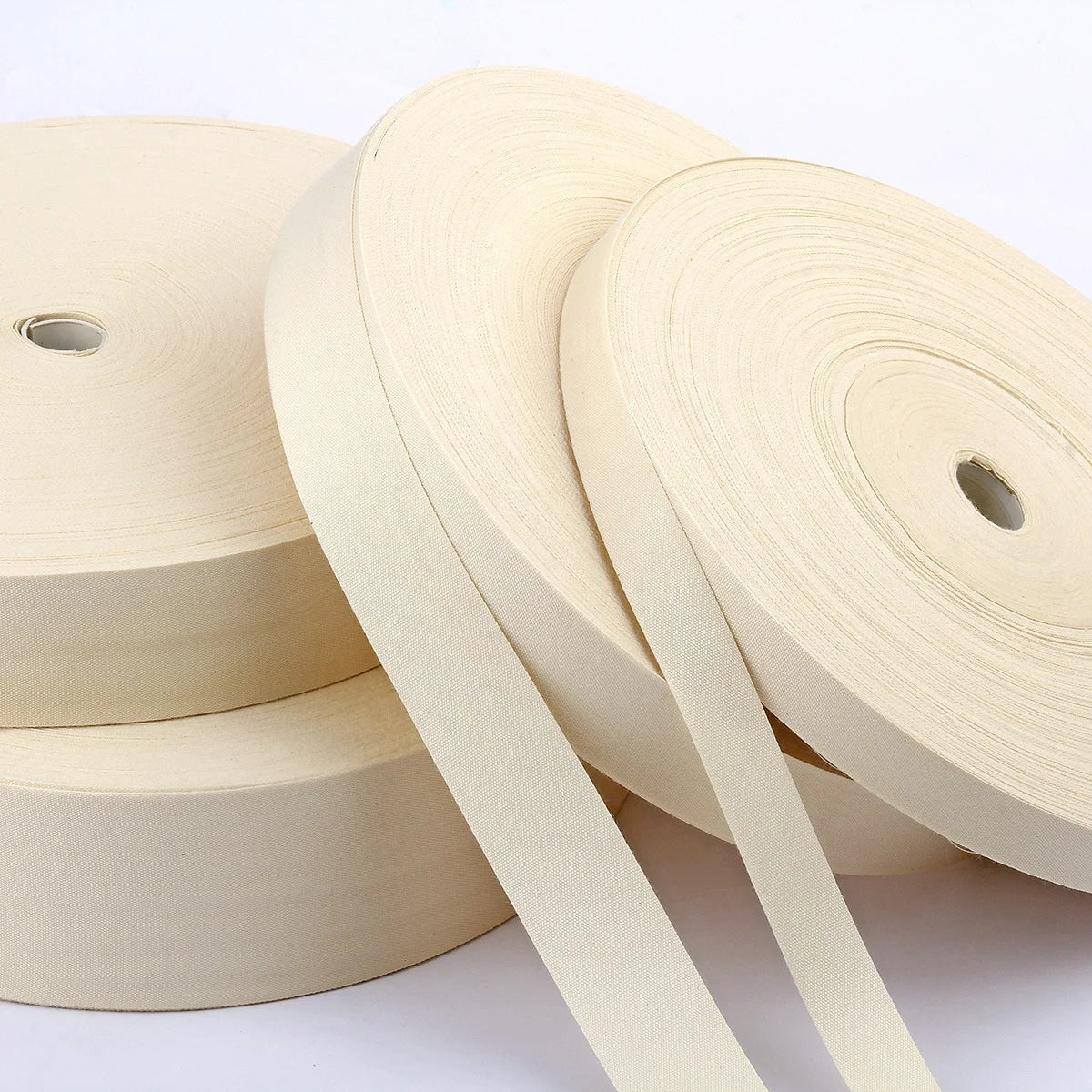 Factory Supply 1-9cm White and Black 100% Cotton Eco-Friendly Printed Ribbon Webbing for Cloth Labels and Fabric Label Tags