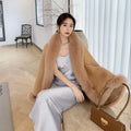 OFTBUY 2024 Luxury Winter Jacket for Women Natural Real Fox Fur Collar Cashmere Wool Blends Warm Fashion Outerwear New Release