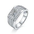Luxury 18k Gold Plated Mens Moissanite Rings Sterling Silver D Color 1CT Moissanite Engagement Ring