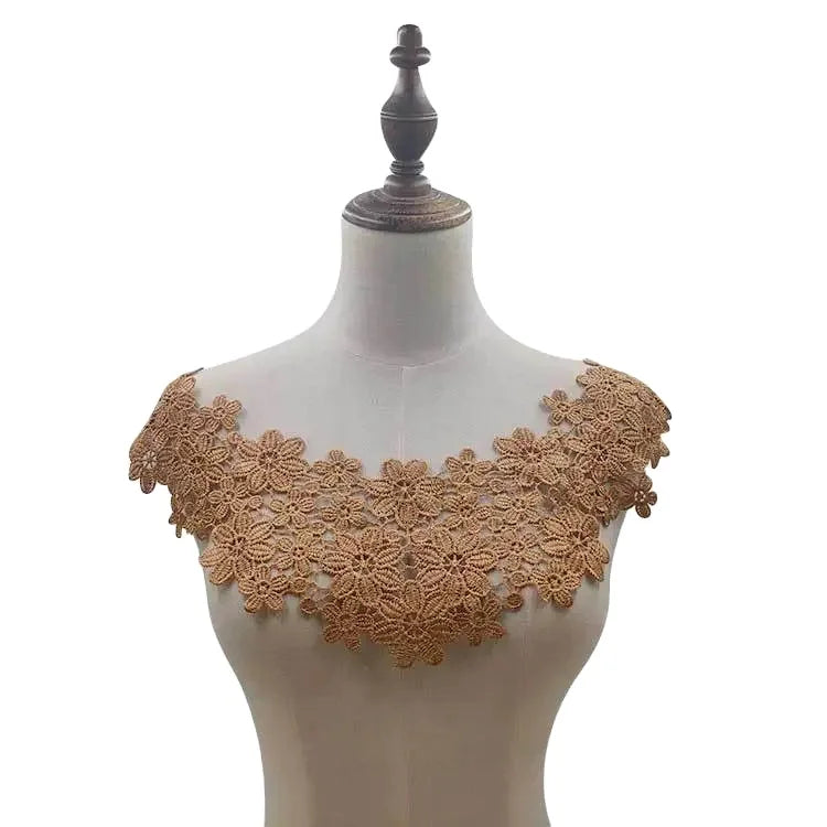 Many Small Flowers Embroidered Collar Lace Embroidery Bridal Fabric