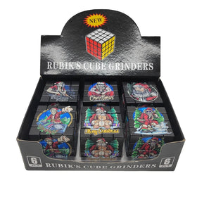 PUYI PYMG58 58mm UV Printing 4 Parts Durable Zinc Alloy & Plastic Herb Tobacco Grinder Creative Tobacco Cube Grinder