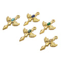 Fashion Colorful CZ Pendant Cross Shape Cubic Zircon Charm Jewelry Wholesale Bracelet Necklace Making Accessories