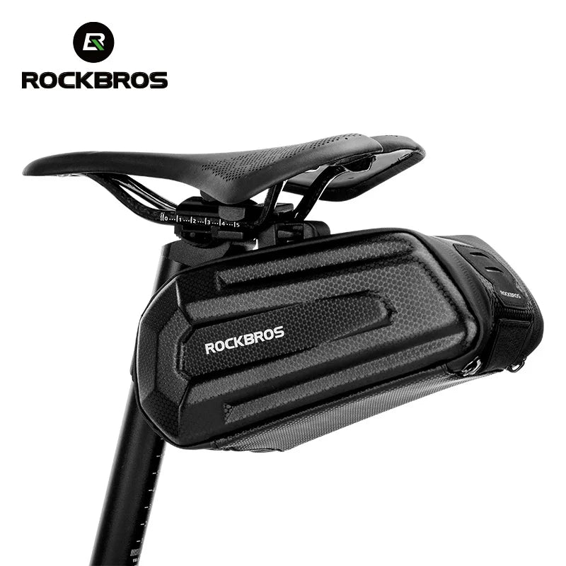 ROCKBROS Waterproof Large Capacity Bicycle Saddle Bag Double Zipper Shockproof Seat Post Rear Bike Bag Accessories
