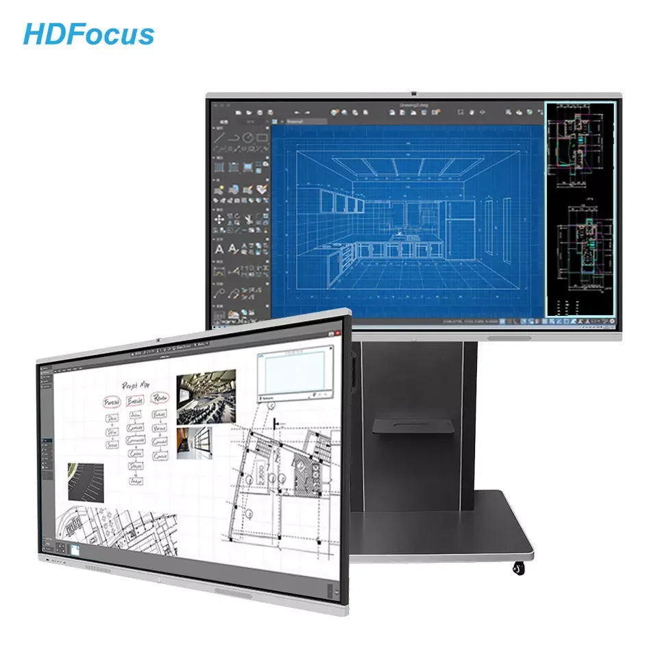 HDFocus 4K 55 65 75 Inch Lcd Touch Screen Interact Display Teaching Flat Panel Interactive Whiteboard Digital Smart Board