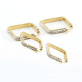 Waterproof Non Tarnish Stainless Steel 18k Gold Stainless square Zircon Inlay Pendant Designer Inspired Earrings Popular Brands