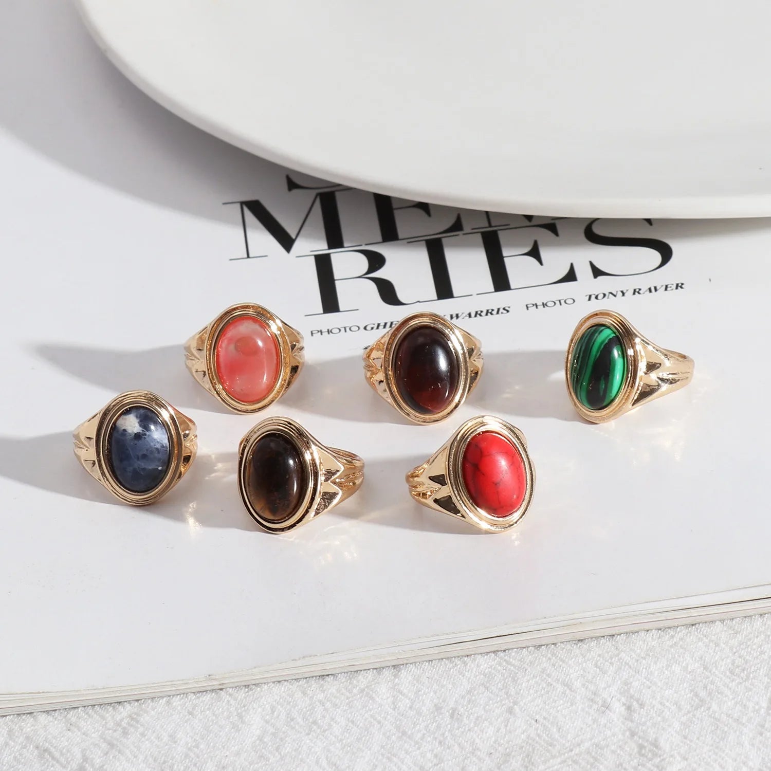 Light Luxury Natural Yellow and Rose Gold Vermeil Natural Gemstones Silver Fashion Ring Jewelry for Women