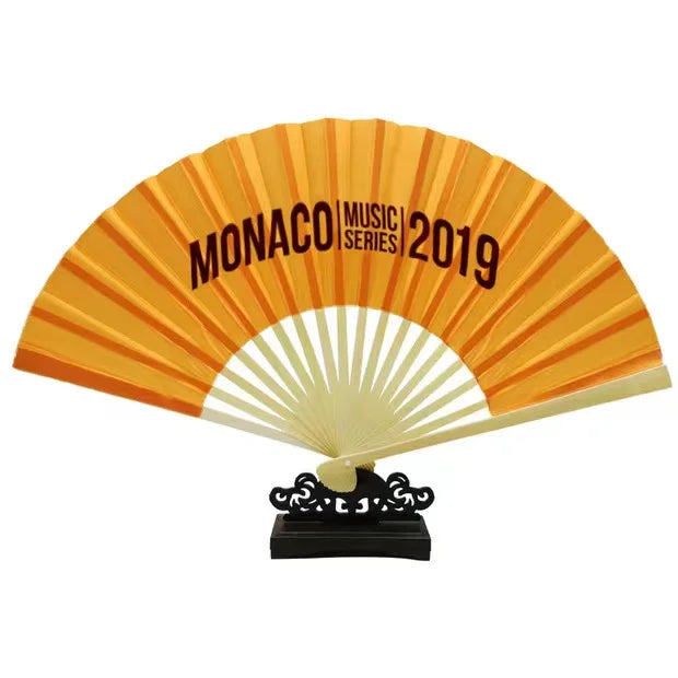 Custom Printed Folding Logo Bamboo Paper Hand Fan Cheap Bamboo Folding Custom Bamboo Fans Hand Fan