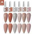 JTING OEM Customized Frosted Glass Nail Gel Polish Bottles 8ml 12ml 15ml Nails Uv Gel Polish 6colors Set with Unique Package Box