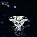 Silver 925 Original 5 Carat Brilliant Cut Diamond Test Past D D Color Moissanite 4 Claws Wedding Ring Women Gift Fine Jewelry