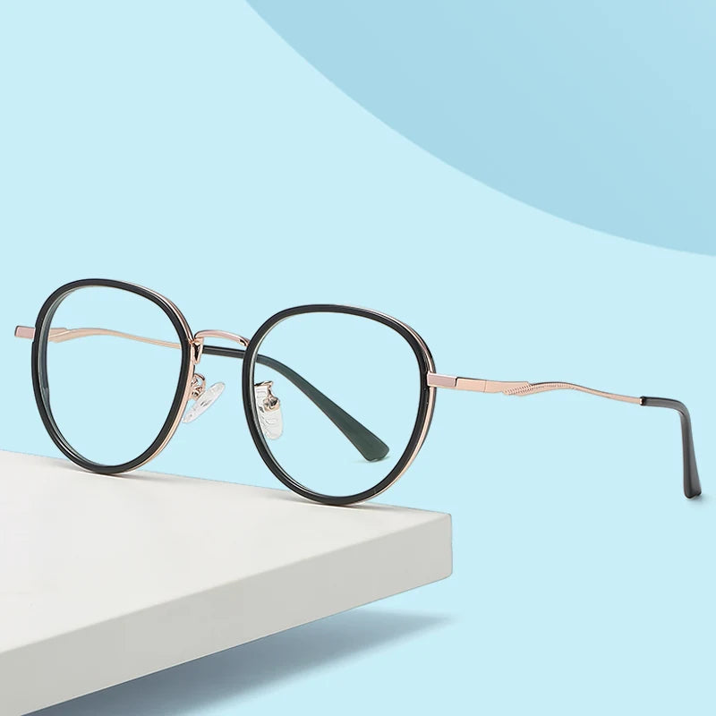 Wholesale Retro Round Glasses Frame Blue Light Blocking Eyeglasses Frame Unisex Custom Logo Prescription Glasses