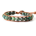 Unisex 8mm Boho Rock Chakra African Turquoise Bracelet Fashionable Yoga Energy Jewellery for Unisex Wear