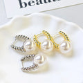 Ilona Exquisite Fashion Ear Ring Wholesale Women Fashionable Copper Artificial Pearl Hoop Earrings