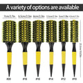 MJ Top Brazil Style Round Hair Brush with Boar Bristles Anti-Static for Hair Blow Drying Styling Curly Barber Comb