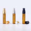 Hot Sale Gold Silver Black Aluminum Travel Cosmetic Packaging 5ml Small Portable Amber Brown Perfume Glass Spray Bottle
