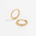 Fenny 18K Gold-plated Wholesale Non Tarnish Luxury Shiny Lucky Beads Huggie Stainless Steel Earring for Women