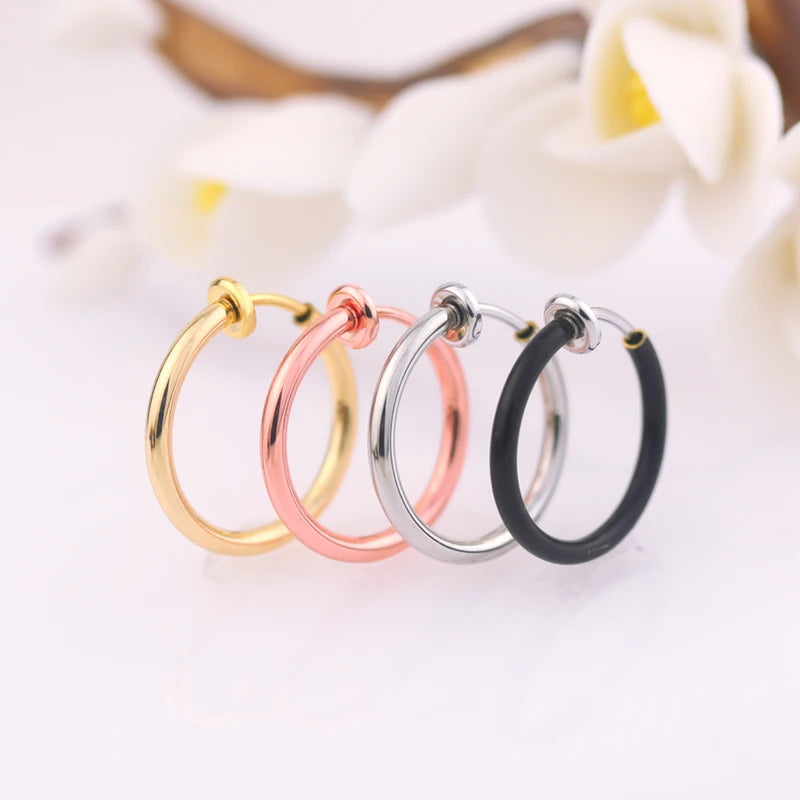 Supply Women's Spring Loaded No-Piercing Clip on Earrings Colorful Copper Hoop Earrings Party Wedding Gift Diamond Main Stone