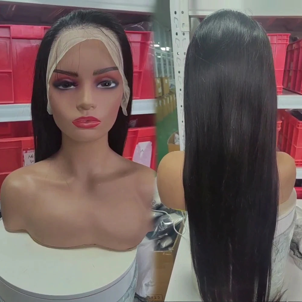 Wholesale Pre-Plucked 13X4 Silk Bone Straight HD Lace Front Raw Virgin Human Hair Wigs Grade 12A Ready to Ship