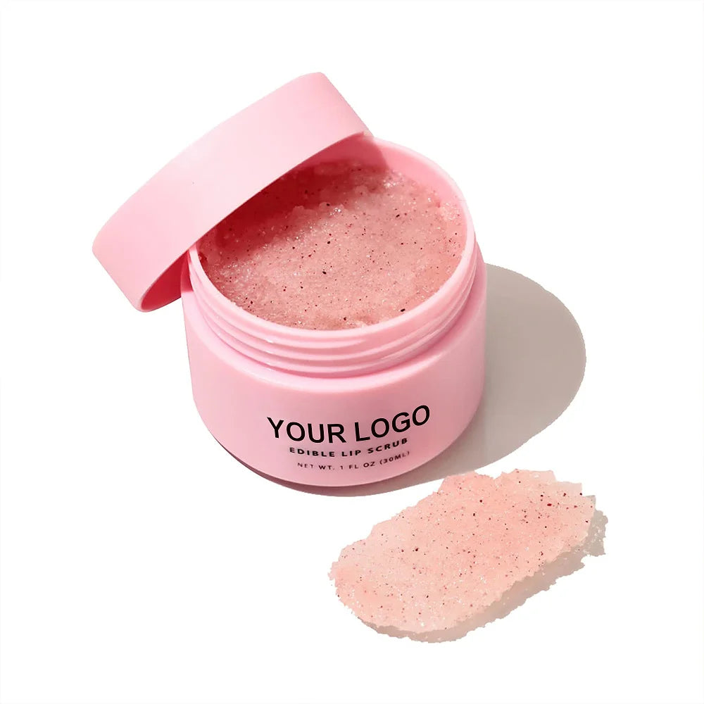 Custom logo Vegan Private Label Organic Vegan Strawberry Exfolicator Sugar Lip Scrub