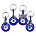 Evil Eye Key Chain Lucky Charm Amulet Hamsa Keychains Evil Eye Pendant Jewelry Key Chains Butterfly Owl Horseshoe Glass Key Ring