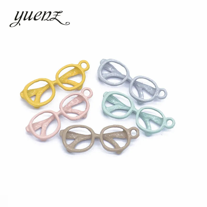 Candy Colors Glasses Mixed Style Charm Alloy Paint Pendant for Jewelry Making DIY Fit Necklace Keychain Accessories W53