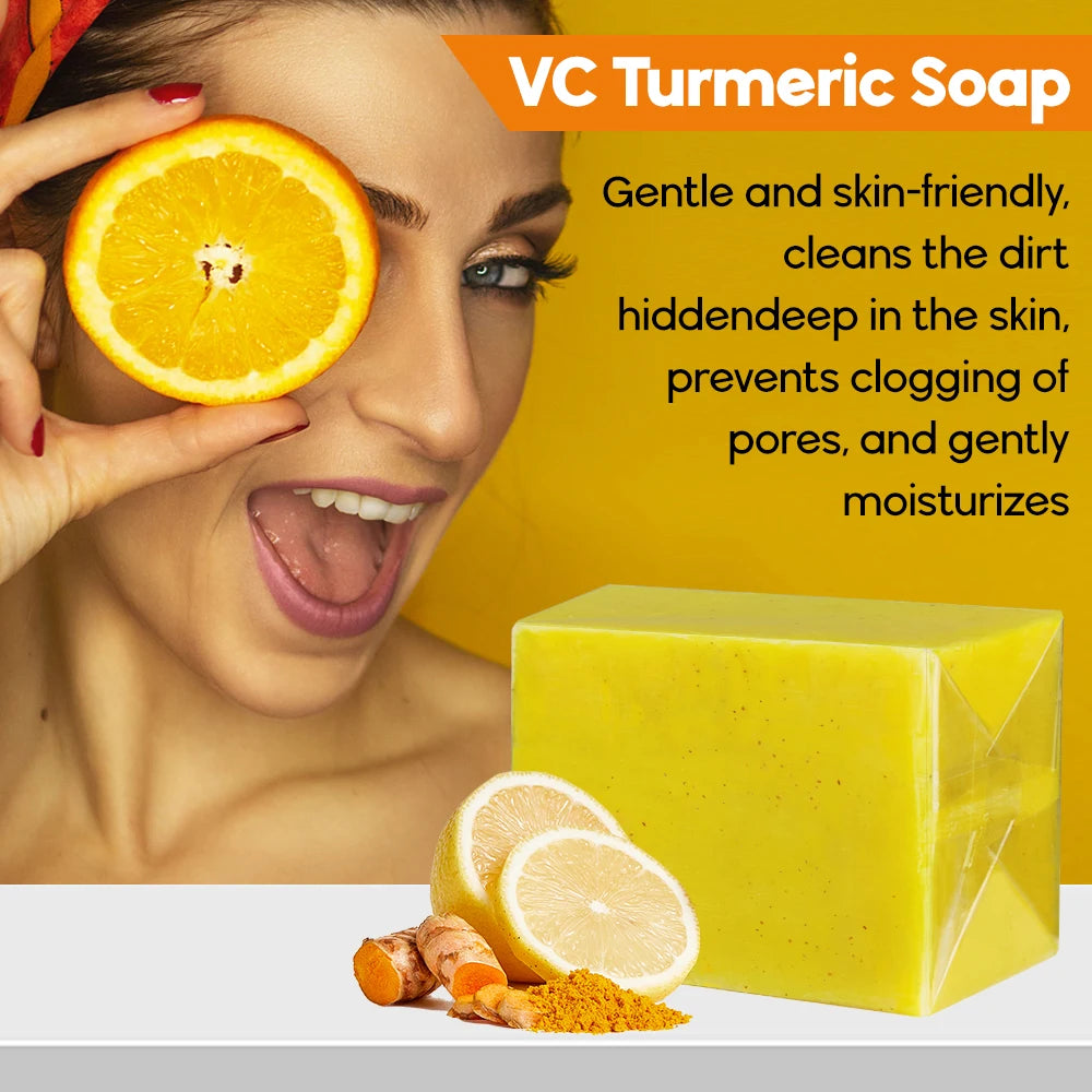 Best Selling Turmeric Soap 200g Private Label Anti Acne Pimples Dark Spots Whitening Brightening Skin Ginger Kojic Turmeric Soap MegaBDM