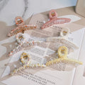 Large Thick Hair Holder Fabric Wrapped Shark Teeth Crossed Shape Acrylic Hair Claw Clips Fabric Covered Plastic Hair Claw Hair