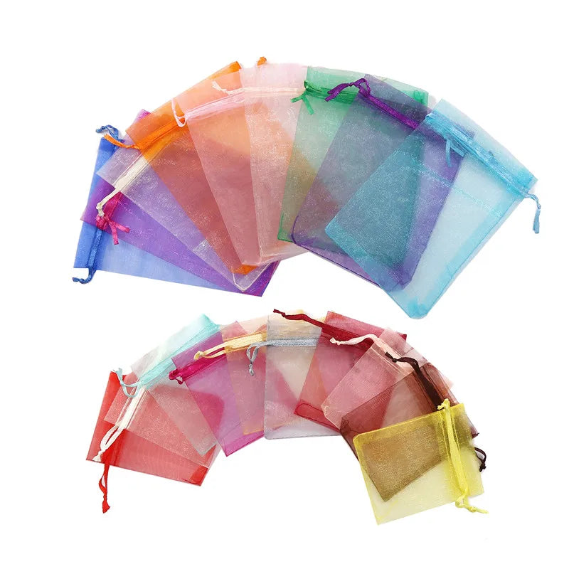Wholesale White Organza Bags Food Candy Package Bags Party Bag Drawstring Bag